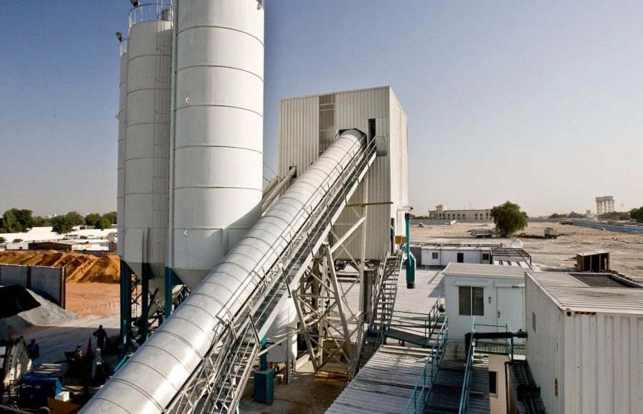 Industrial German concrete batching plant installation